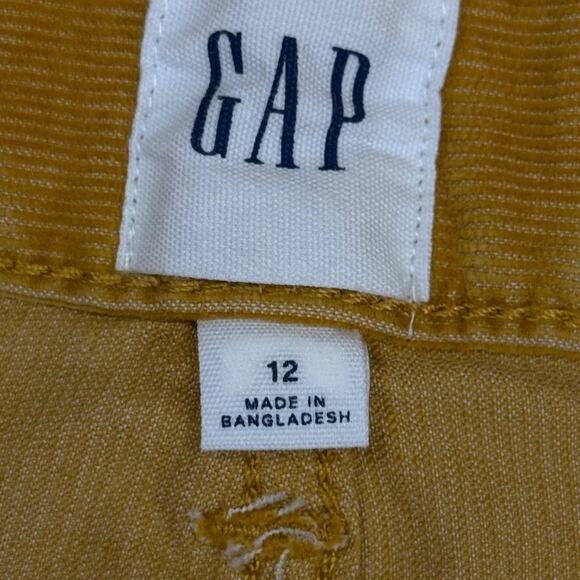 Gap Womens Fine Wale Mustard Yellow Corduroy Shorts Raw Hem Stretch Mid Rise 12 - Picture 16 of 16